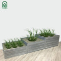 Lot de 3 potagers surélevés - L225cm - couleur zinc - Klasika