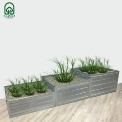 Lot de 3 potagers surélevés - L225cm - couleur zinc - Klasika