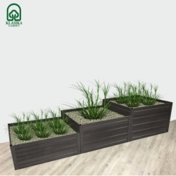 Lot de 3 potagers surélevés - L225cm - couleur marron - Klasika