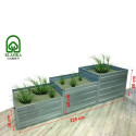 Lot de 3 potagers surélevés - L225cm - couleur marron - Klasika