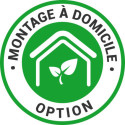 Montage à domicile par des professionnels serre de jardin en bois T2