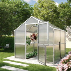 Serre de Jardin 5m² Aluminium Gris & Polycarbonate 16mm Iris II - KGT