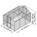 Serre de jardin 7,53m² en alu anthracite et PC de 16mm Iris III - KGT
