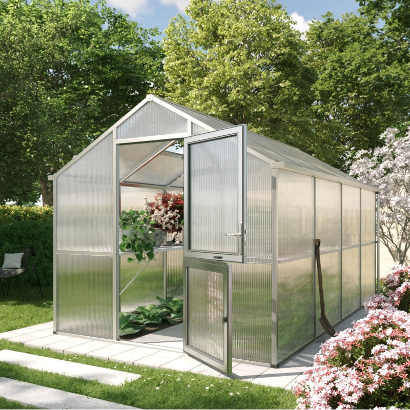 Serre de Jardin 10m² Iris IV en Aluminium Gris - KGT