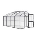 Serre de jardin 10m² en alu anthracite et PC de 16mm Iris IV - KGT