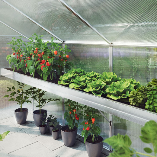 Bac à plantes en alu pour serre de jardin 10m² Iris IV - KGT