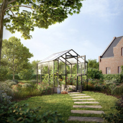Serre de Jardin 5m² Aluminium Gris - Panneaux Hybrides Aptasia III-s KGT