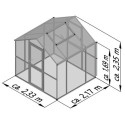 Serre de Jardin 5m² Aluminium Gris - Panneaux Hybrides Aptasia III-s KGT