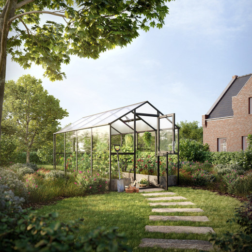 Serre de Jardin 10m² Aptasia IV en Aluminium Gris - KGT