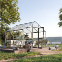 Serre de Jardin 9,59m² Aluminium Gris - Panneaux Hybrides Ortasia III | KGT