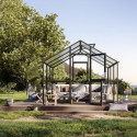 Serre de Jardin 9,59m² Aluminium Gris - Panneaux Hybrides Ortasia III | KGT