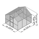 Serre de Jardin 9,59m² Aluminium Gris - Panneaux Hybrides Ortasia III | KGT
