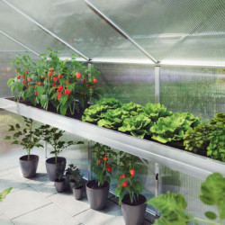 Bac à plantes en alu pour serre de jardin 12,74m² Ortasia IV - KGT
