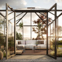Serre de Jardin 9m² PaviLux en Aluminium Gris - KGT | Panneaux Hybrides