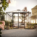 Serre de Jardin 9m² Aluminium Gris & Verre Trempé 4mm - KGT PaviLux