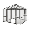 Serre de Jardin 9m² Aluminium Gris & Verre Trempé 4mm - KGT PaviLux