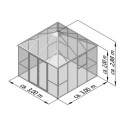 Serre de Jardin 9m² Aluminium Gris & Verre Trempé 4mm - KGT PaviLux
