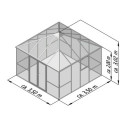 Serre de Jardin 12,25m² Aluminium Gris - Panneaux Hybrides PaviLux KGT