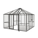 Serre de Jardin 12,25m² Aluminium Gris - Panneaux verre trempé PaviLux KGT