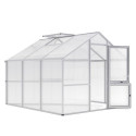Serre de Jardin 9,59m² Aluminium Gris & Polycarbonate 16mm - Nelke III KGT