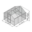 Serre de Jardin 9,59m² Aluminium Gris & Polycarbonate 16mm - Nelke III KGT