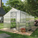 Serre de Jardin 12,74m² Aluminium Gris & Polycarbonate 16mm - Nelke IV KGT