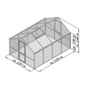 Serre de Jardin 12,74m² Alu Vert & Polycarbonate 16mm Nelke IV - KGT