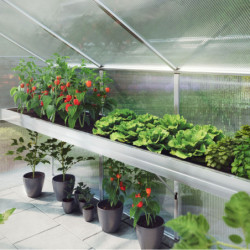 Bac à plantes en alu pour serre de jardin 12,74m² Nelke IV - KGT