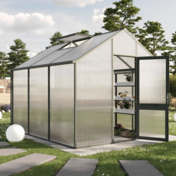 Serre de Jardin 9,59m² Aluminium vert & Polycarbonate 16mm - Dahlie III KGT