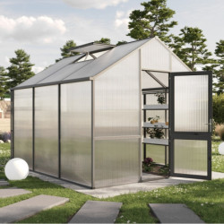Serre de Jardin 9,59m² Alu anthracite & Polycarbonate 16mm - Dahlie III KGT