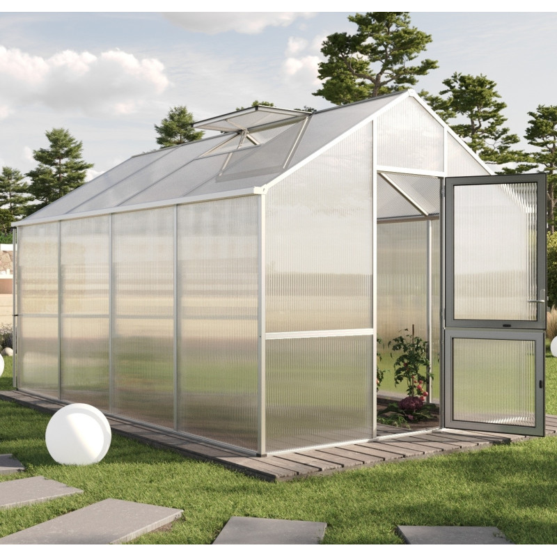 Serre de Jardin 12,74m² Dahlie IV en Aluminium Gris - KGT