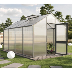 Serre 12,74m² Alu anthracite & Polycarbonate 16mm - Dahlie IV KGT