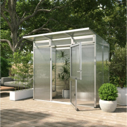 Serre de Jardin 3,49m² Santini II-S en Aluminium Gris | Polycarbonate 16mm - KGT