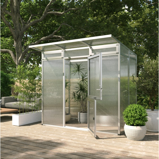 Serre de Jardin 3,49m² Santini II-S en Aluminium Gris | Polycarbonate 16mm - KGT