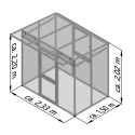 Serre de Jardin 3,49m² Santini II-S en Aluminium Gris | Polycarbonate 16mm - KGT