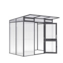 Serre de jardin 3,49m² en alu anthracite et PC de 16mm Santini II-S - KGT