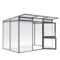 Serre de jardin 6,06m² en alu anthracite et PC de 16mm Santini II - KGT