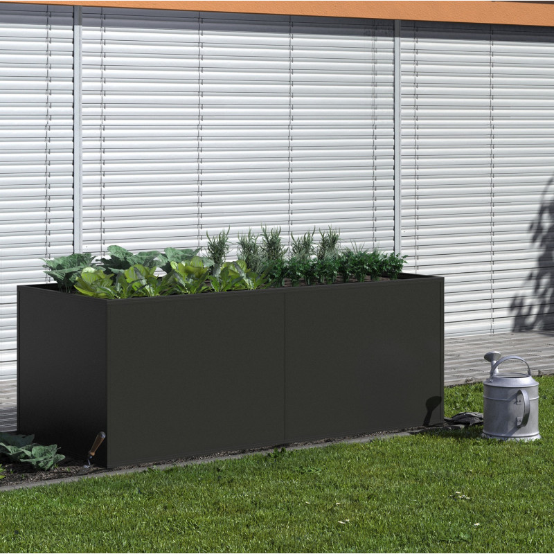 Lit surélevé 210 - aluminium - gris anthracite - 205x91cm - KGT