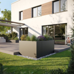 Lit surélevé 130-S - aluminium - gris anthracite - 121x45cm - KGT
