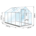 Serre Allium Venus 4,9m² en alu gris anthracite et verre trempé 3mm