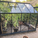 Serre Allium Venus 4,9m² en alu gris anthracite et verre trempé 3mm