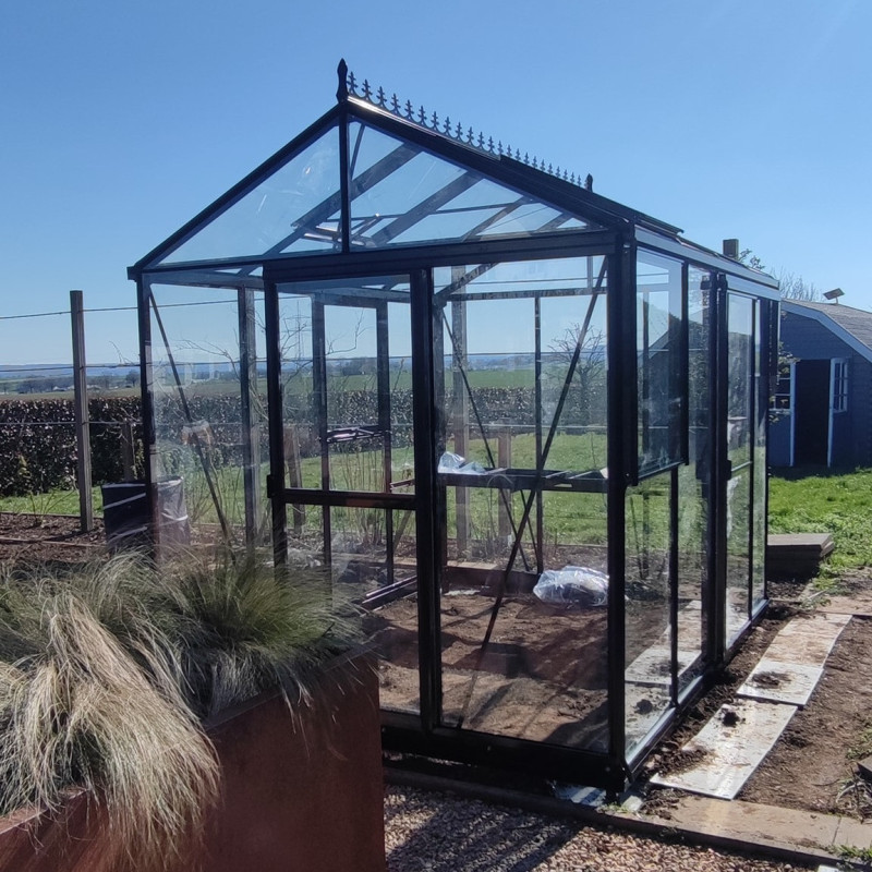 Serre Culti-luxx 6,75m² en Aluminium Noir & Verre Trempé - Filclair