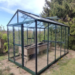 Serre Culti-luxx 8,44m² en aluminium vert et verre trempé - Filclair