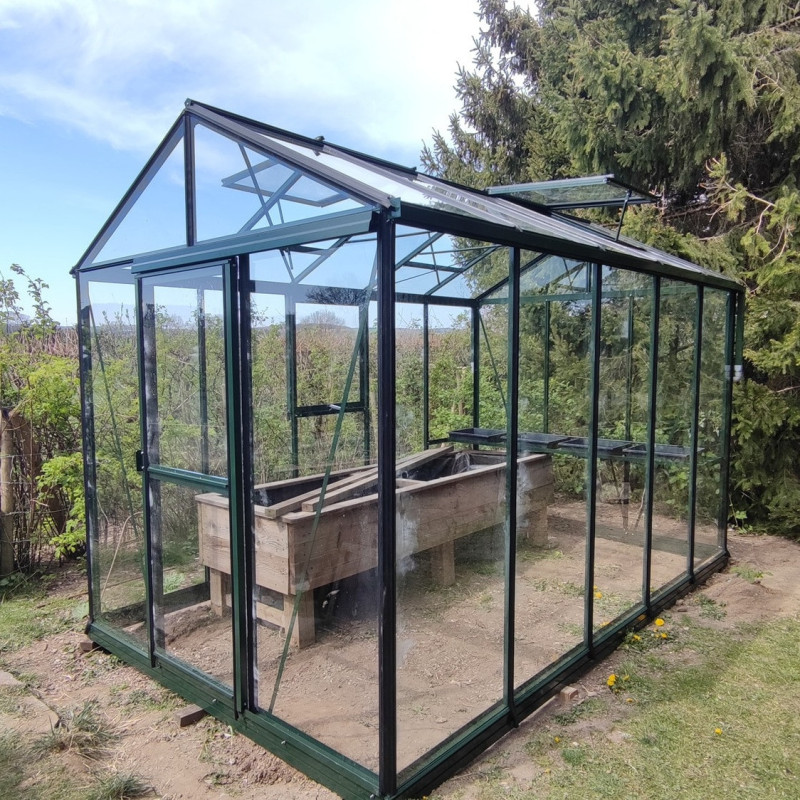 Serre Culti-luxx 8,44m² en aluminium vert et verre trempé - Filclair