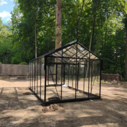 Serre Culti-luxx 13,5m² en Aluminium Noir & Verre Trempé - Filclair