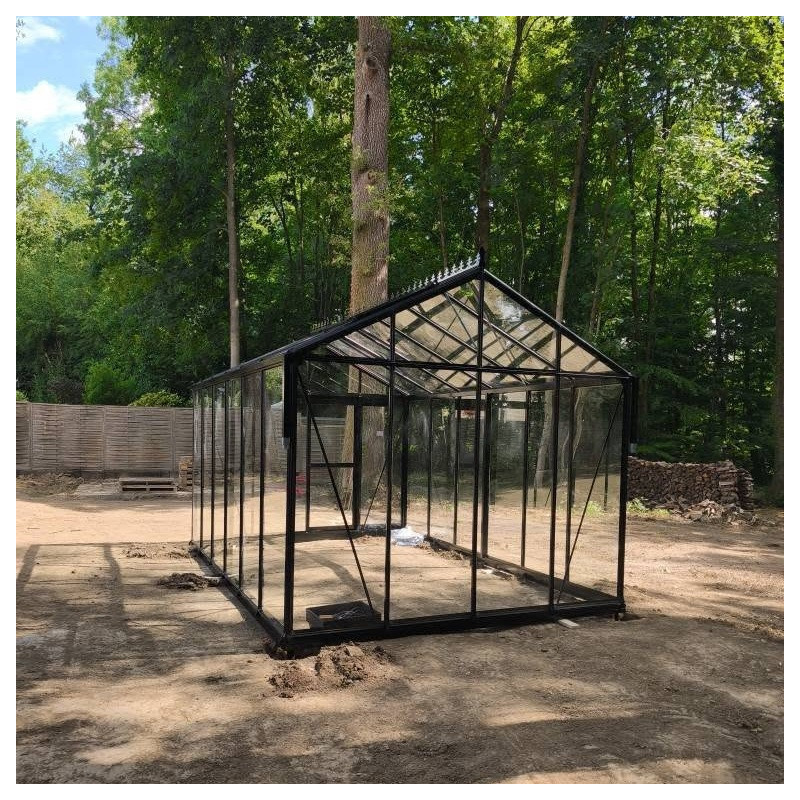 Serre Culti-luxx 18m² en Aluminium Noir & Verre Trempé - Filclair
