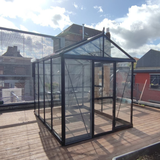 Serre Culti-luxx 6,75m² en aluminium noir - Filclair