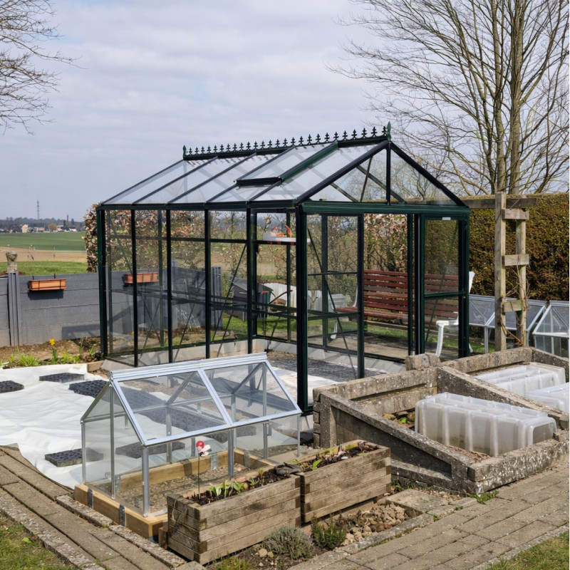 Serre Culti-luxx 8,44m² en Aluminium Vert & Verre Trempé - Filclair