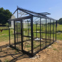 Serre Culti-luxx 8,44m² en aluminium noir et verre trempé - Filclair