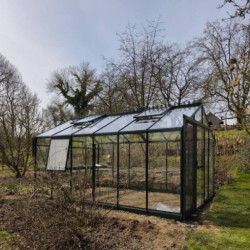Serre Culti-luxx 13,5m² en Aluminium Vert & Verre Trempé - Filclair